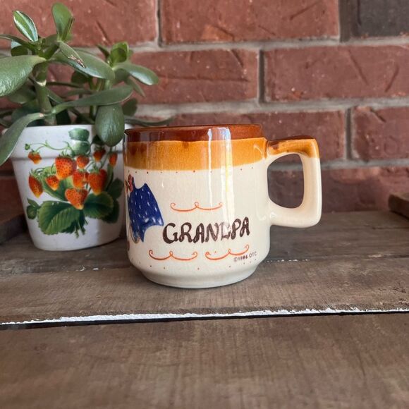 Vintage 1986 OTC Ceramic Grandpa Coffee Mug Cup - Picture 3 of 7